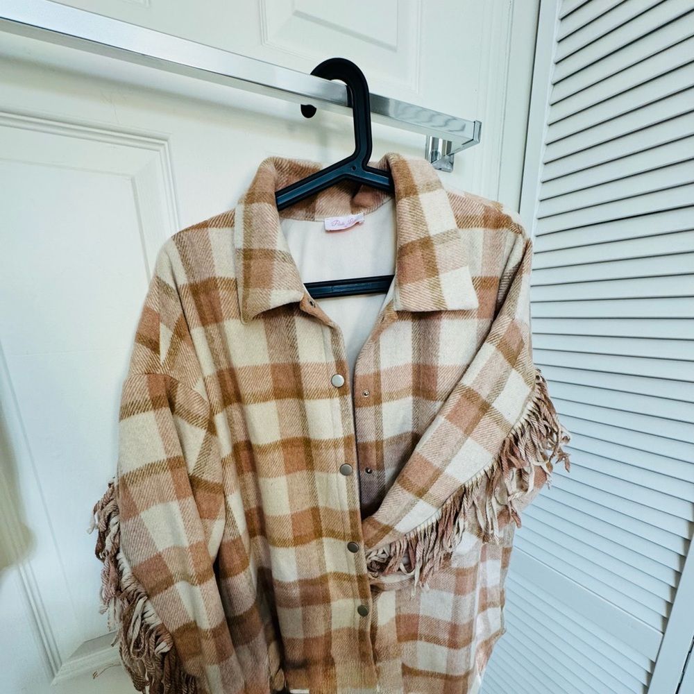 Nashville Pink And Beige Shacket by Krista X at Pink Lily